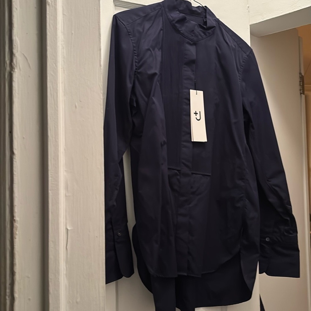 +j Uniqlo button down tuxedo shirt